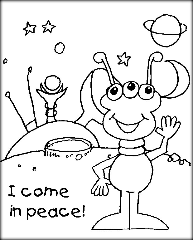 619x769 Cute Alien Coloring Pages
