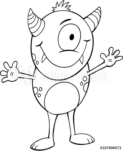 407x500 Cute Silly Monster Alien Vector Illustration Art