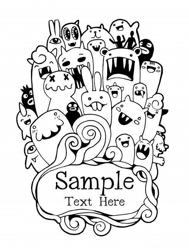 626x822 Vector Illustration Of Monsters And Cute Alien Friendly Vector