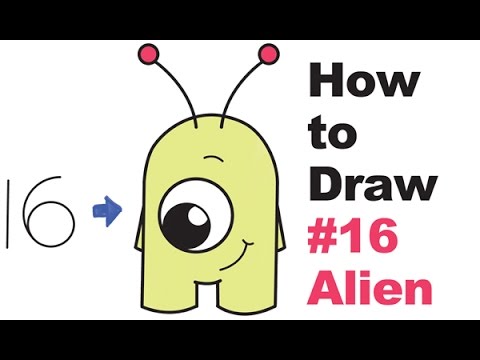 480x360 How To Draw Cute Cartoon Aliens From Numbers 16 Easy Step By