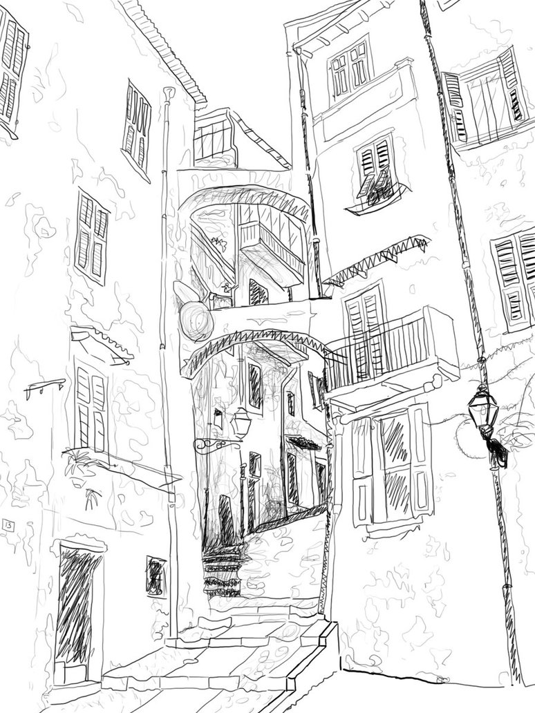 774x1032 Alley (Rough Sketch) By Marlenefm
