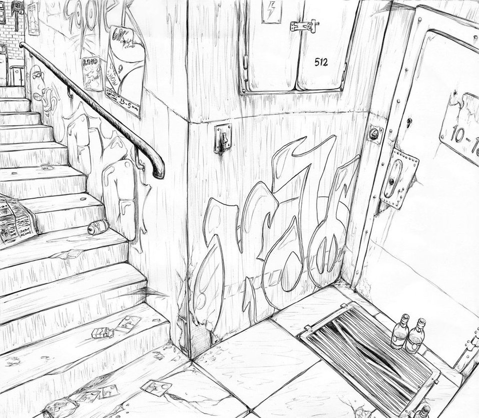 957x835 Staircase In A Dirty Alley~ By Coyotek