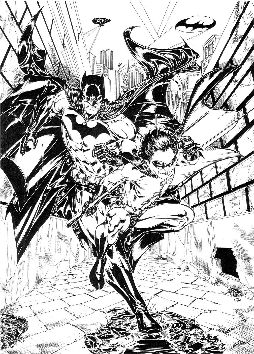 1024x1427 Batman And Robin In Back Alley By Spiderguile
