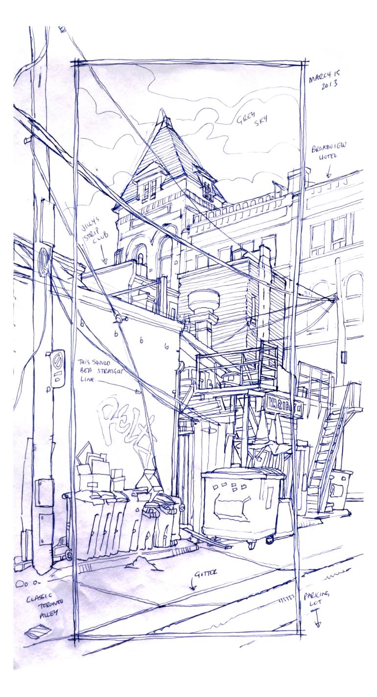 770x1422 Saatchi Art Toronto Back Alley Drawing By Richard Johnson