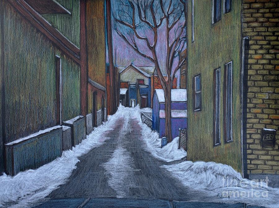 900x672 Verdun Alley In Early Spring Drawing By Reb Frost
