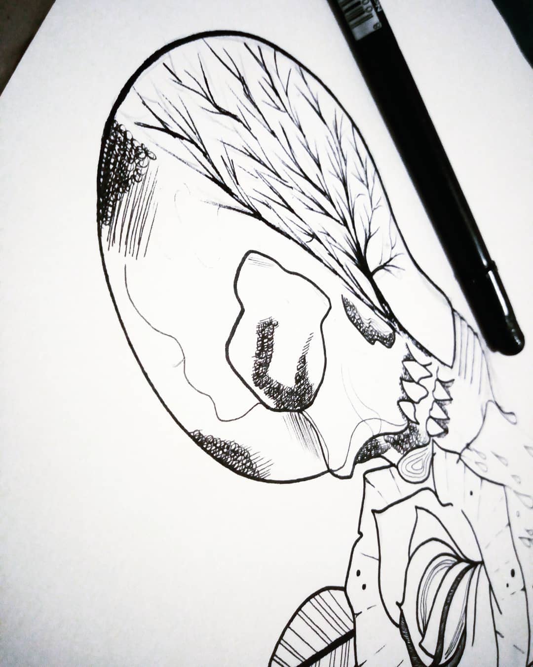 1080x1350 Drawing Skull Rose Blackandwhite On Instagram