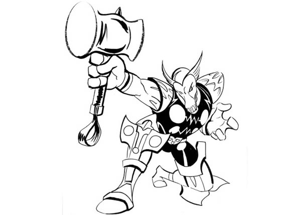 600x429 Alternative Thor Drawing Coloring Page