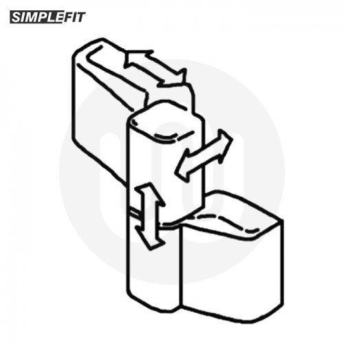 500x500 Simplefit 2 Part Aluminium Door Hinge