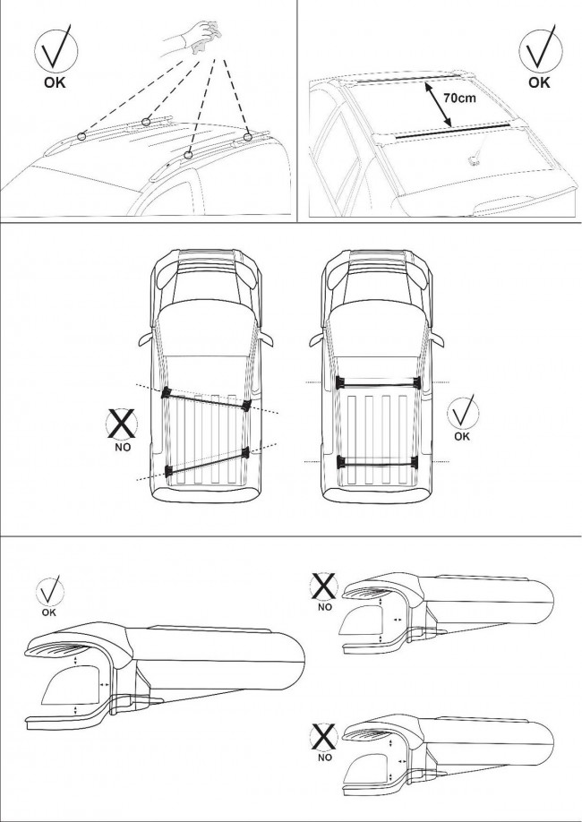 650x918 Ford Transit Aluminum Top Roof Rack Cross Bars Black 2014 2018