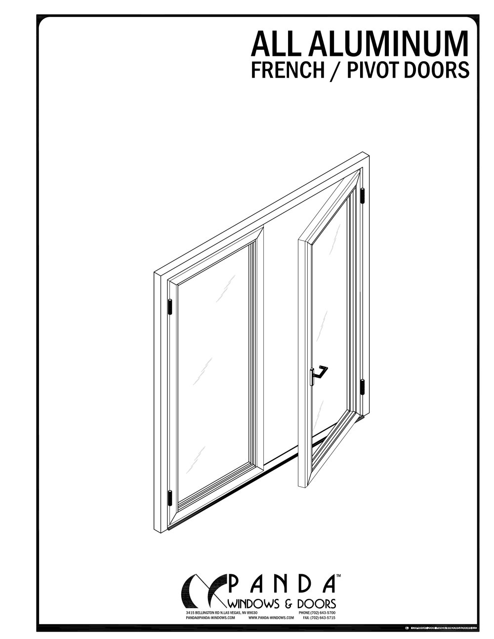 1000x1294 Aluminium French Pivot Door
