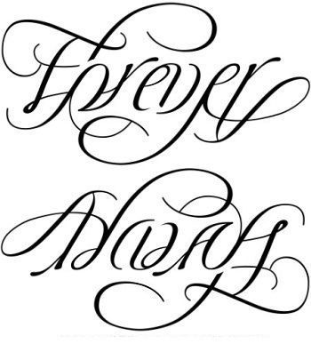 350x405 Forever Amp Always Ambigram V.2 Ambigram Tattoo