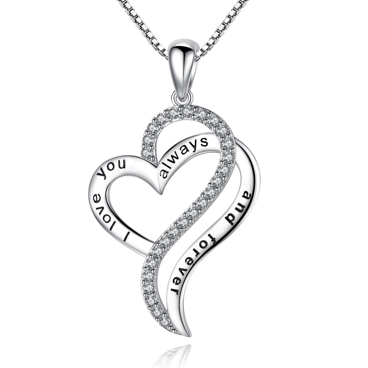 1500x1500 I Love You Always And Forever' Heart Love Pendant Necklace, Gifts