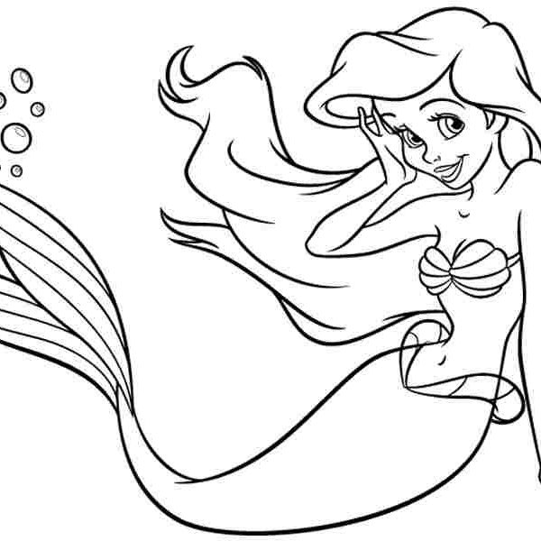 600x600 Amazing Disney Princess Ariel Coloring Pages 22 For Cute Coloring