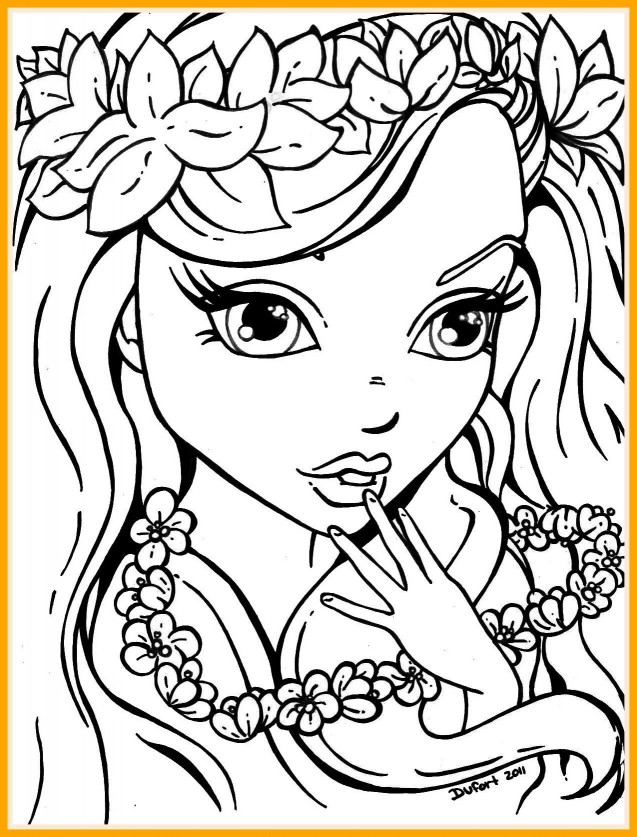 637x837 Amazing Flowers Girl Stamps Coloring Pages Pict For Popular