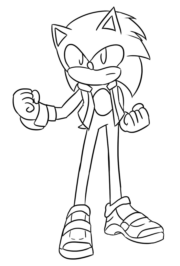 736x1086 Sonic Blue Ambition ~commission~ Lineart By Xero J