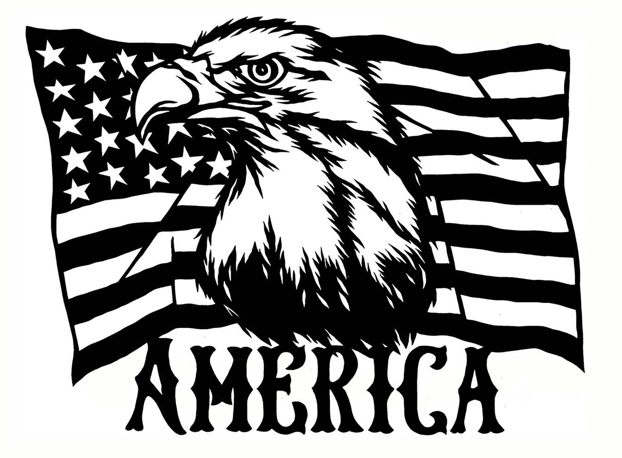 American Flag Black And White Drawing at GetDrawings | Free download
