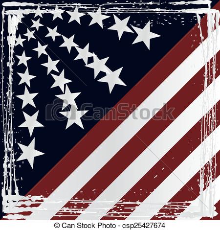 450x470 American Flag Grunge Style. Vector.