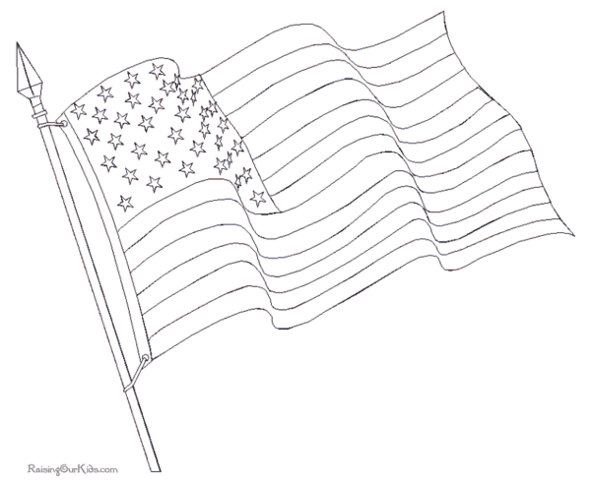 2449x2000 American Flag Coloring Page For The Love Of The Country