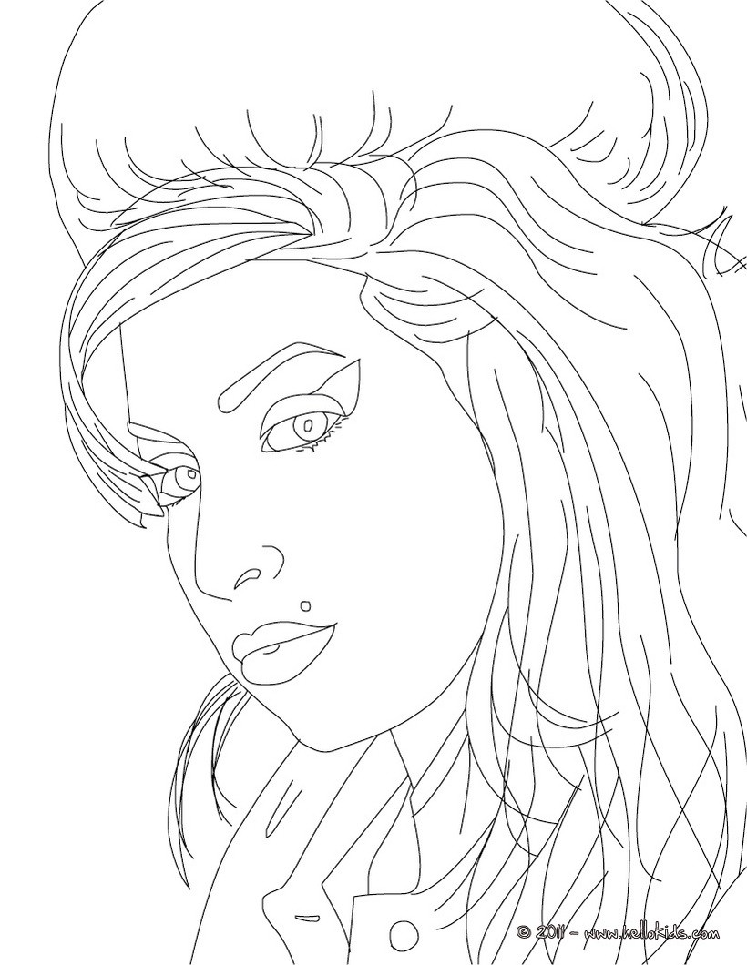 820x1060 Amy Winehouse British Singer Coloring Pages