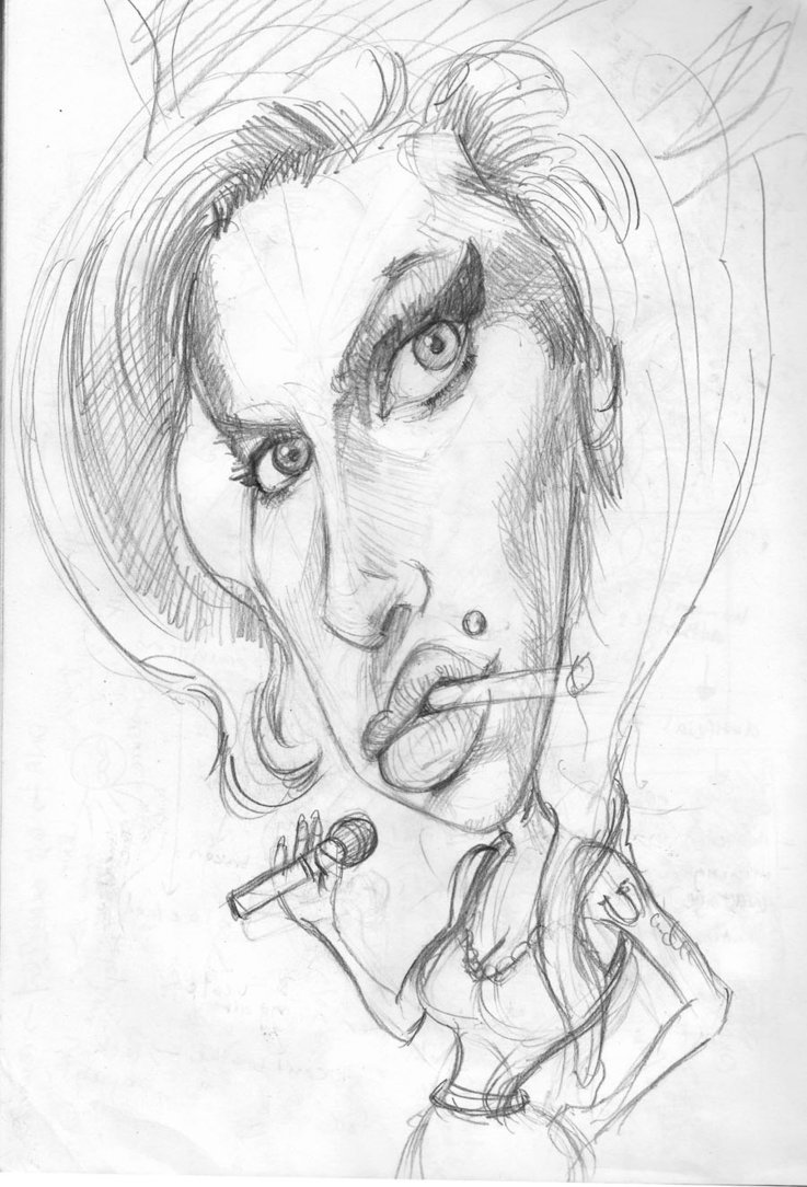 737x1084 Amy Winehouse Caricature By Yilin Tan
