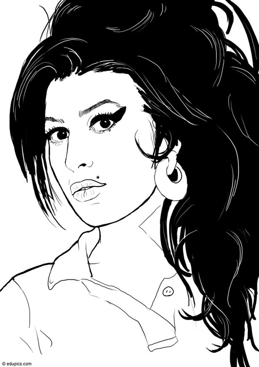 530x750 Coloring Page Amy Winehouse