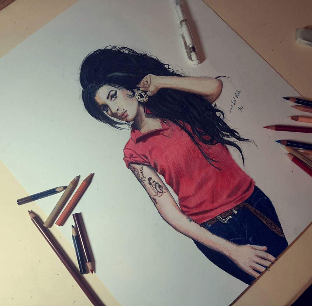 1080x1059 Amy Winehouse Drawing
