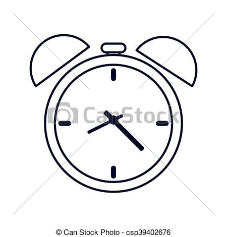 450x470 Flat Design Analog Alarm Clock Icon Vector Illustration.