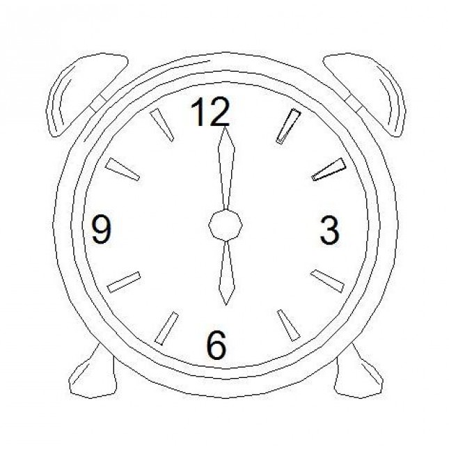 645x645 Alarm Clock Cad Block