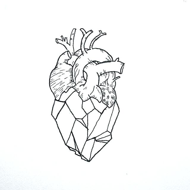 640x640 Anatomical Heart Outline A Geometric Heart Tattoo Idea Anatomical