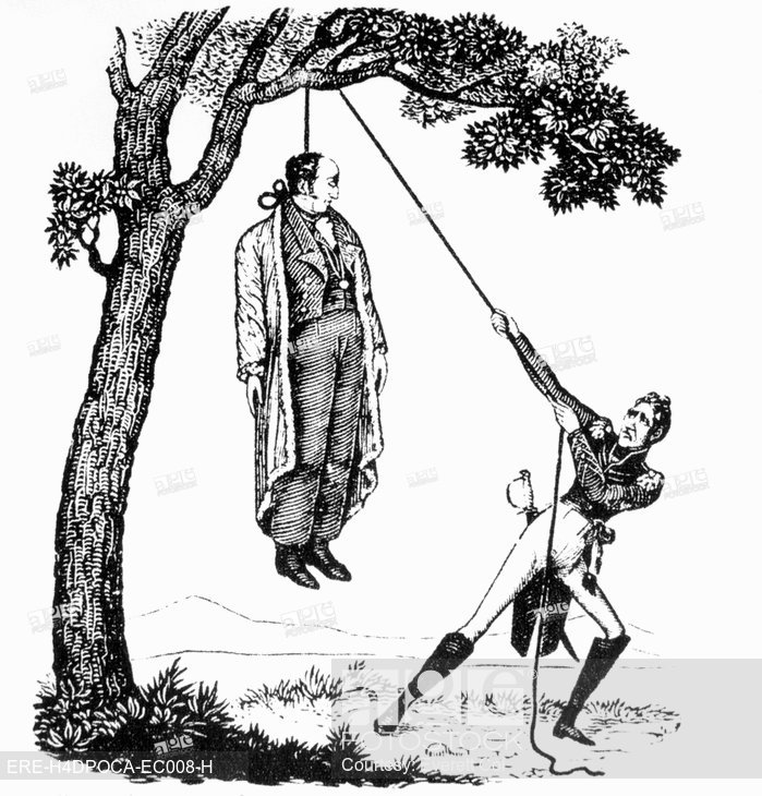 699x730 Political Cartoon Depicting President John Quincy Adams Being Hung