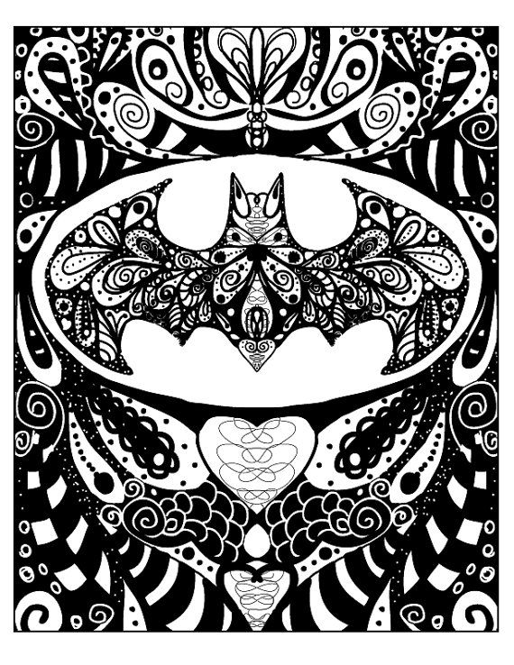 570x738 Batman Fan Art, Super Hero Batman Doodle Art One Of A Kind, 8x10
