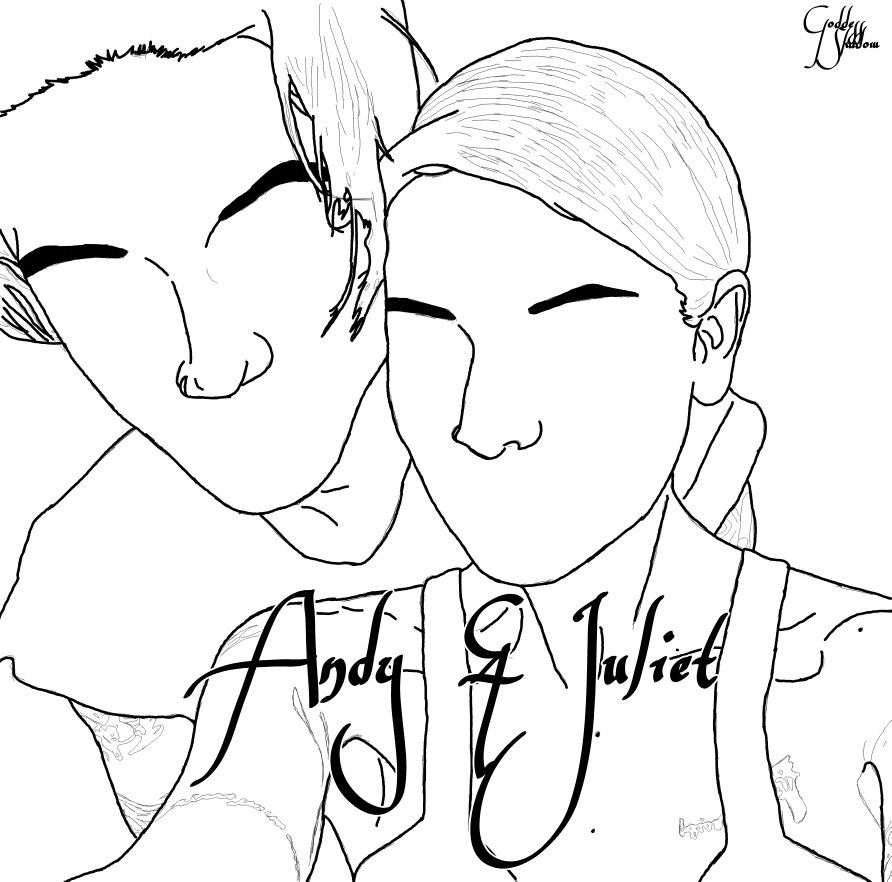 892x882 Fanart (Drawing) Of Juliet Simms And Andy Biersack Tattos