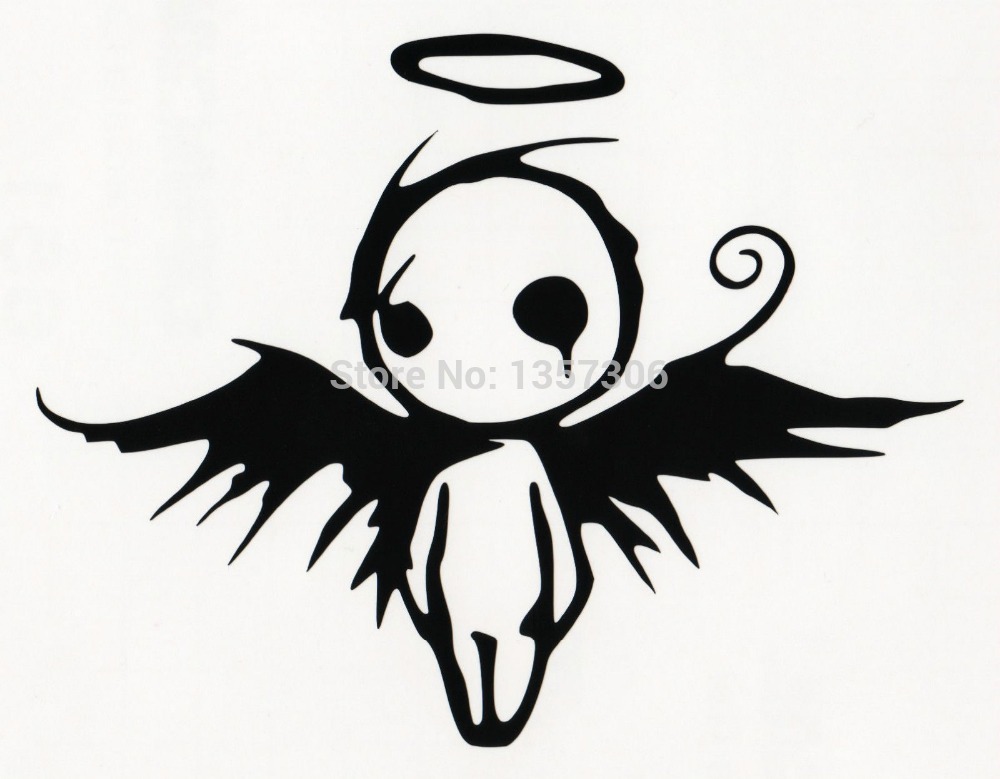 1000x779 Gothic Dark Fallen Angel Of Death Vinyl Decal Sticker Car Window