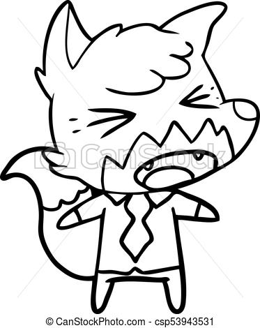 373x470 Angry Cartoon Fox Boss Vectors