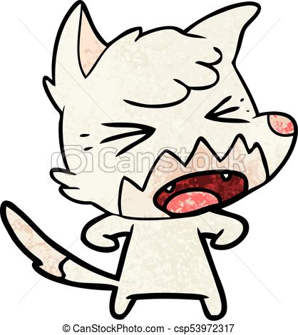 418x470 Angry Cartoon Fox Vector Clip Art