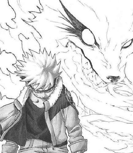 434x500 Collection Of Naruto Angry Fox Drawing High Quality, Free