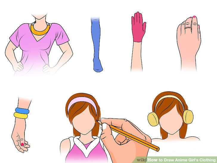 728x546 How To Draw Anime Girl's Clothing (With Pictures)