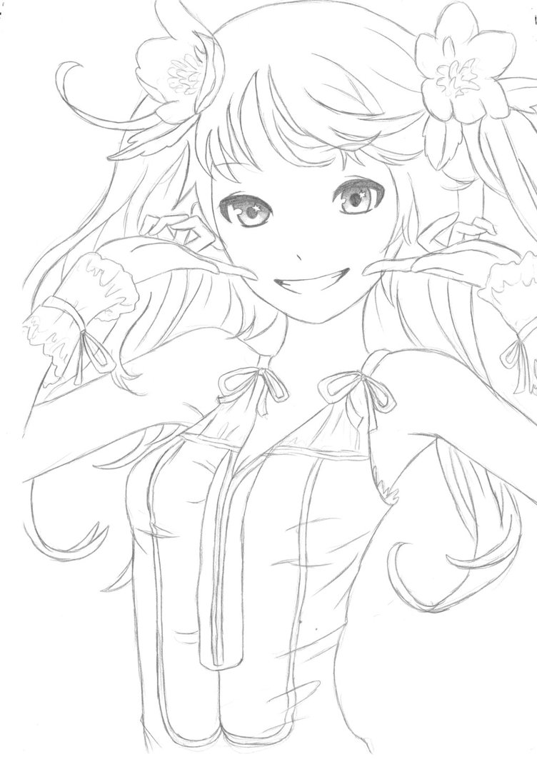 752x1063 Anime Girl Smile By Vocaloid13a