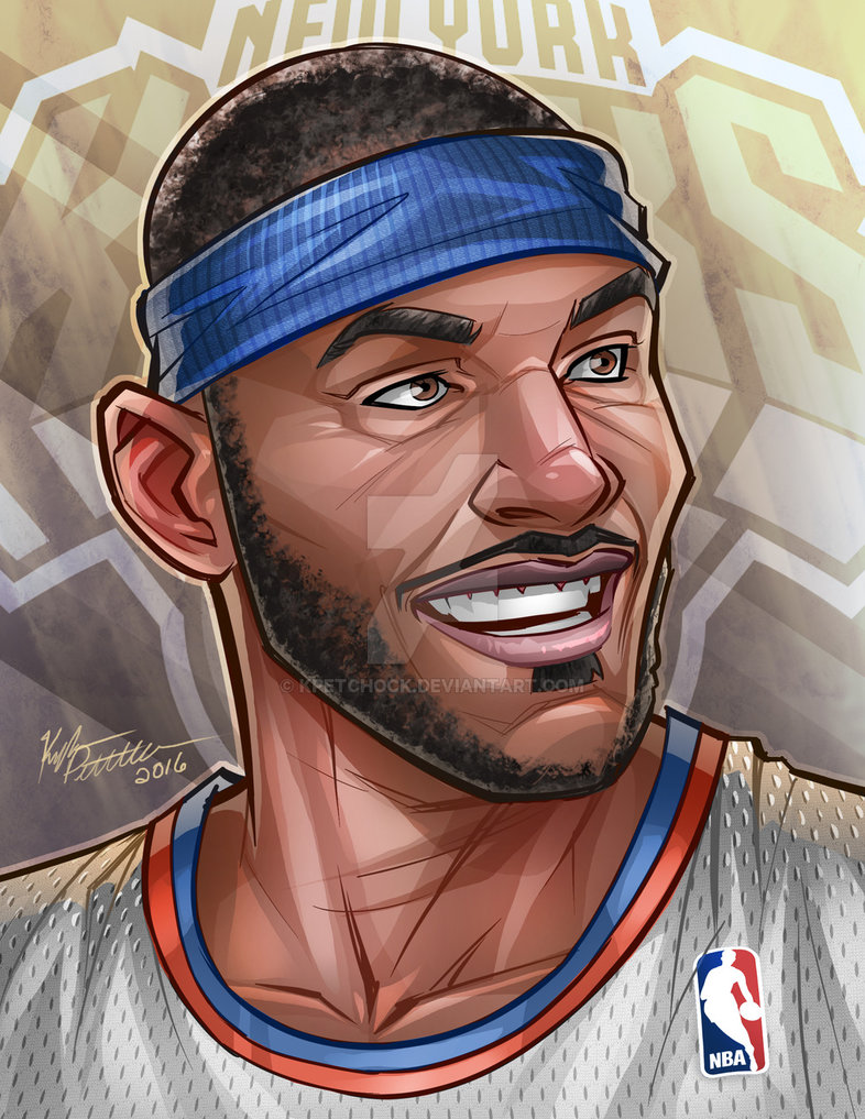 786x1017 Portrait Of Carmelo Anthony By Kpetchock