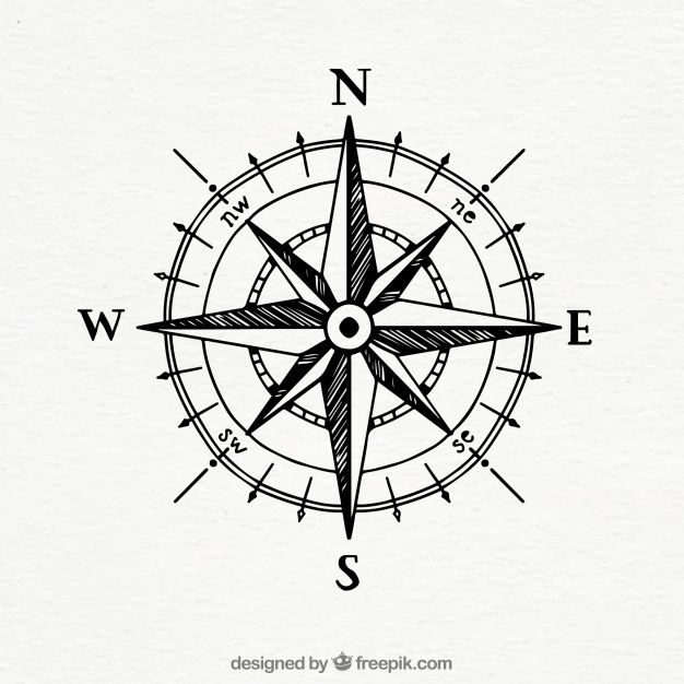 626x626 Hand Drawn Vintage Compass Free Vector Tshirt Ideas