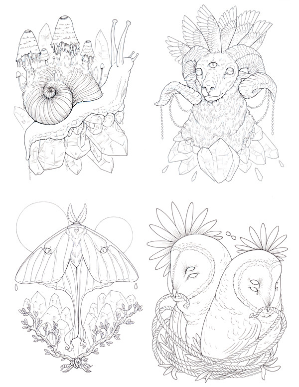 600x776 Illustration Skulls Nature Wildlife Fox Macabre Antlers Artists