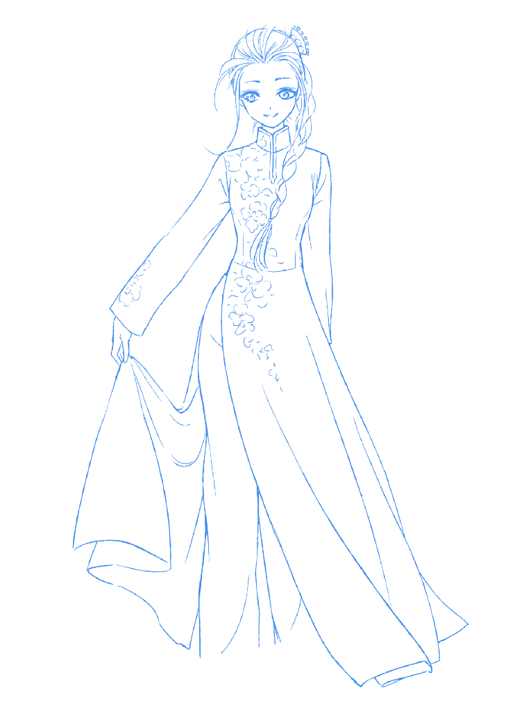 Ao Dai Drawing at GetDrawings | Free download