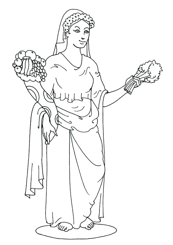 600x849 Aphrodite Coloring Page Pages Various New To Draw Free Greek