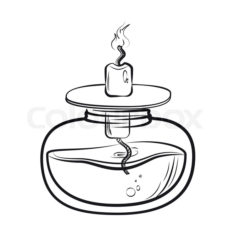 800x800 Sketch Of Spirit Lamp Chemical Burner. Chemical Experiments