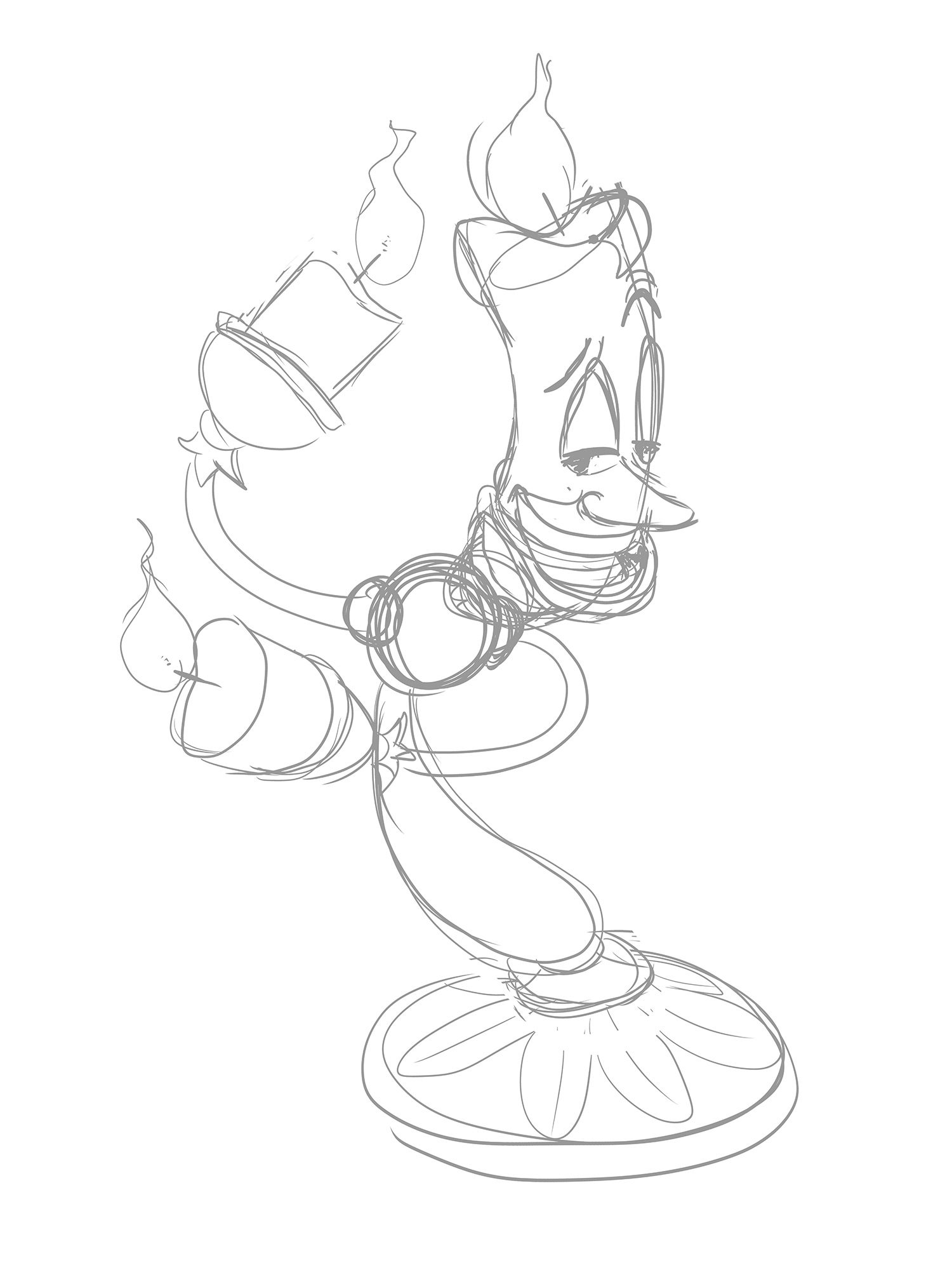 1500x2000 Lumiere Fan Art From Disney's Beauty And The Beast Process