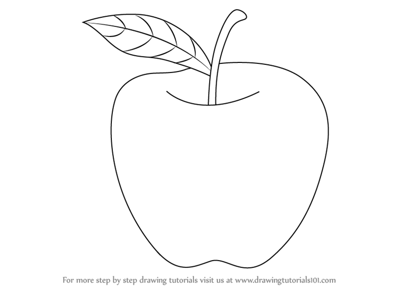 800x566 Learn How To Draw An Apple For Kids (Fruits) Step By Step