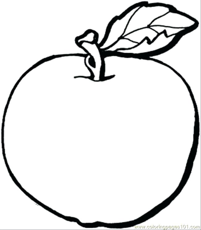 650x742 Color Book Page Of Apple Coloring Pages Apple Fruit Drawing