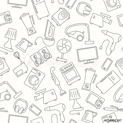 500x500 Seamless Background With A Simple Contour Icons On The Topic