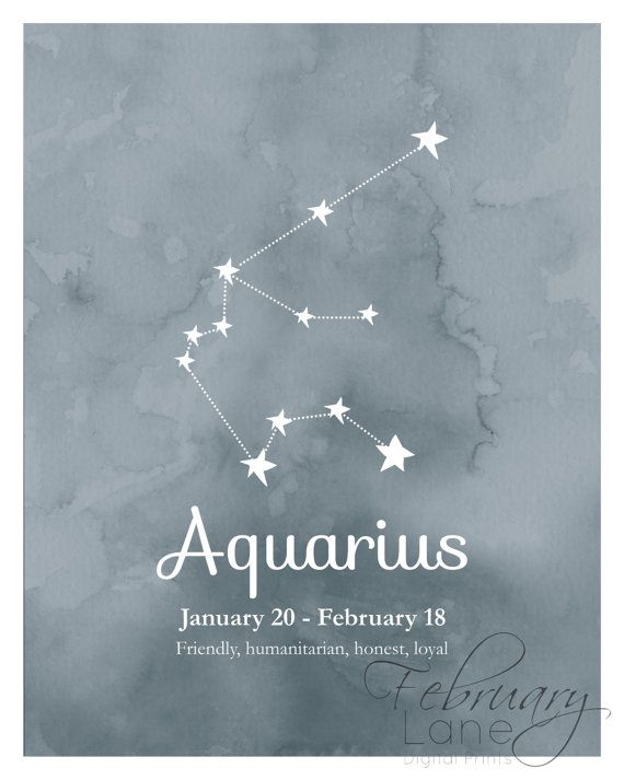570x713 Aquarius Zodiac Constellation Wall Art Printable 8x10 Instant