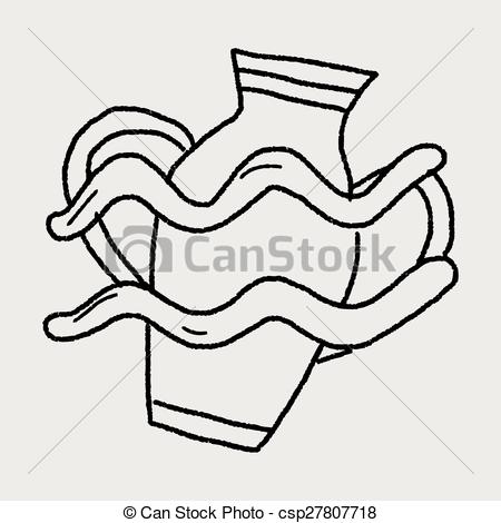 450x470 Aquarius Constellation Doodle Vector Clip Art
